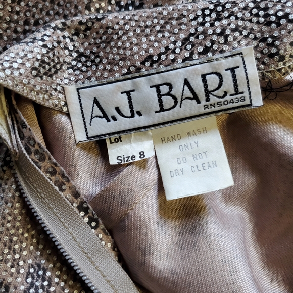 Vintage A.J. Bari snake print open back cocktail dress - Picture 8 of 16